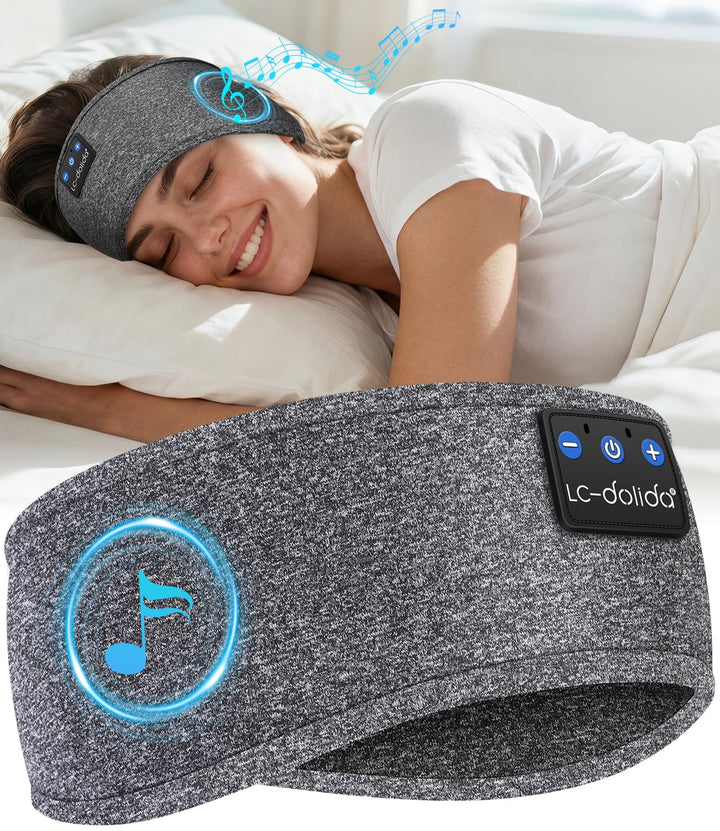 LC-dolida Schlafkopfhörer Bluetooth Stirnband Kopfhörer Bluetooth V5.4 Band Kopfhörer zum Schlafen,S