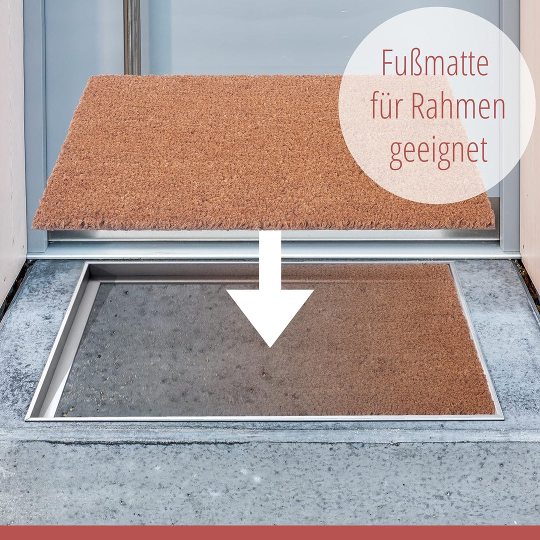 Carpido Fussmatte Kokos 40x60 cm schnittfest - 24mm Kokosmatte Natur, antibakteriell und extrem stra