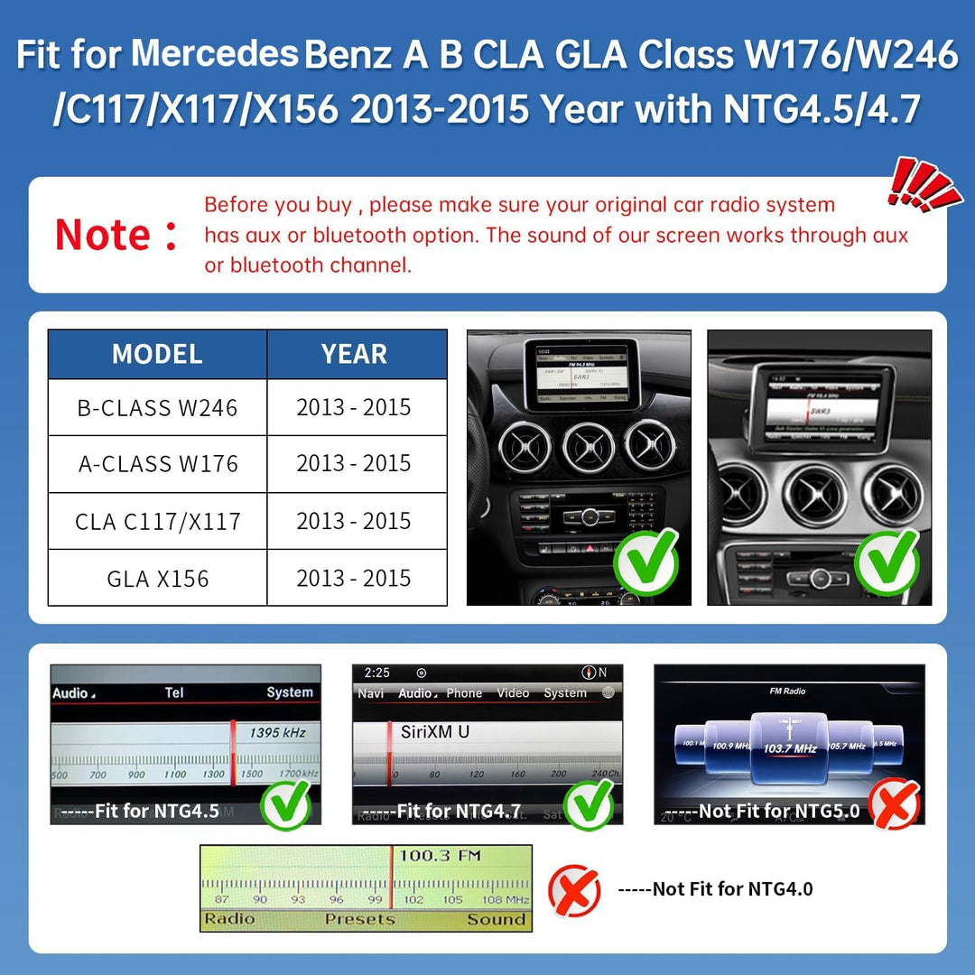 Road Top 12,3 Zoll Autoradio Carplay für Mercedes Benz A/B-Klasse GLA CLA | W176 W246 C117 X117 X156