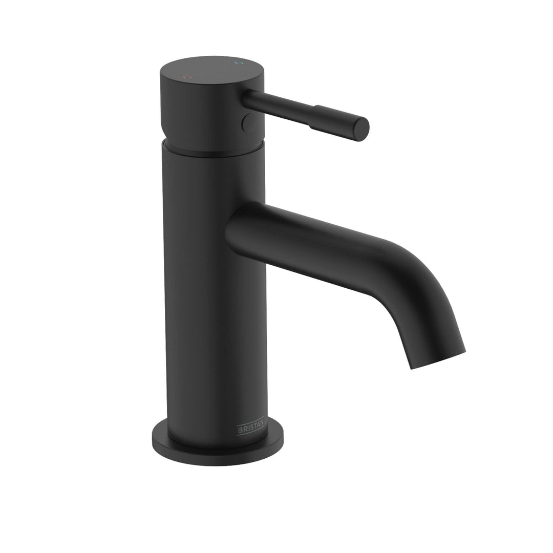 Bristan Mila Waschtischarmatur mit Clicker-Ablaufgarnitur, Schwarz (MI BAS BLK), Schwarz