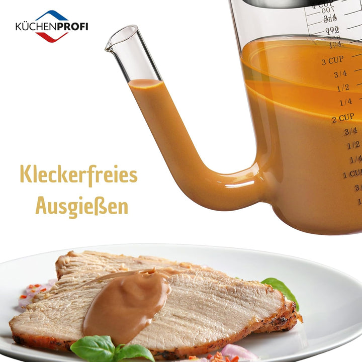 Küchenprofi 1012362800 Fett-Trennkanne, Silber / Transparent, 1er Pack, K1012362800, A