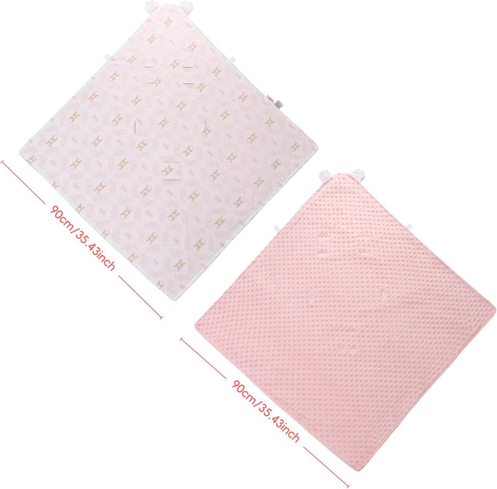 LAT Baby Einschlagdecke Babyschale, Decke Kinderwagen 90x90cm, Baumwolle Universal Babydecke Doppels