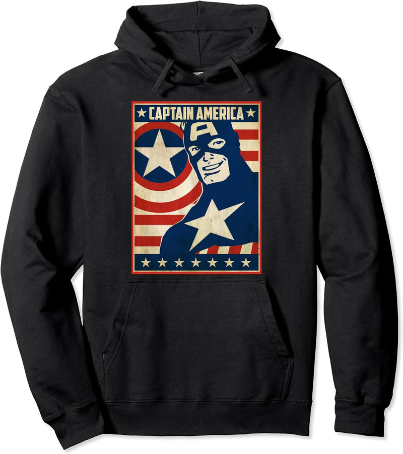 Marvel Comics Vintage Captain America Patriot Poster Pullover Hoodie