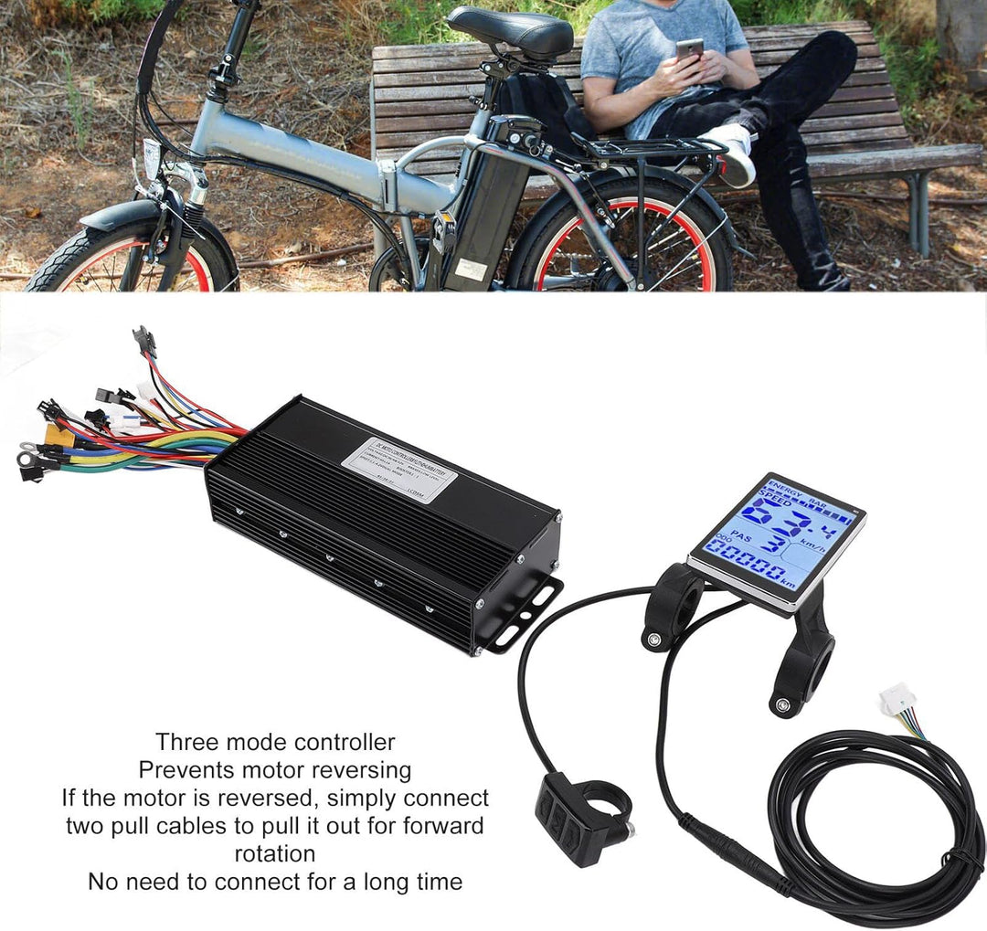BuyWeek Brushless Motor Controller Kit für Elektrofahrrad, 36V 48V 52V 1500W 2000W 40A 3 Modus Sinus