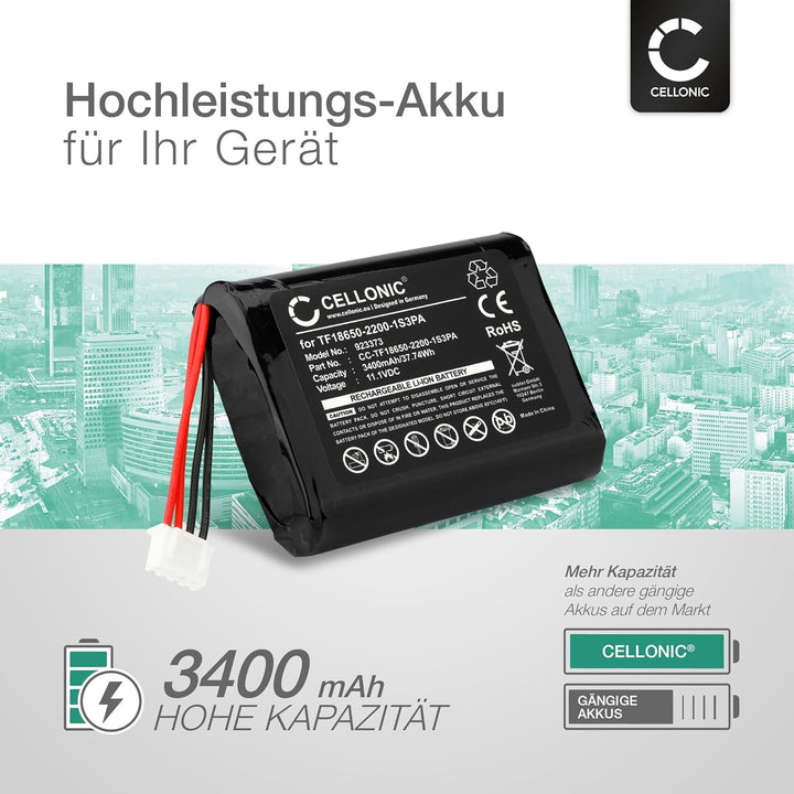CELLONIC, Lautsprecherakku kompatibel mit Marshall Stockwell (3400mAh, 11.1V) 1x Ersatzakku TF18650-