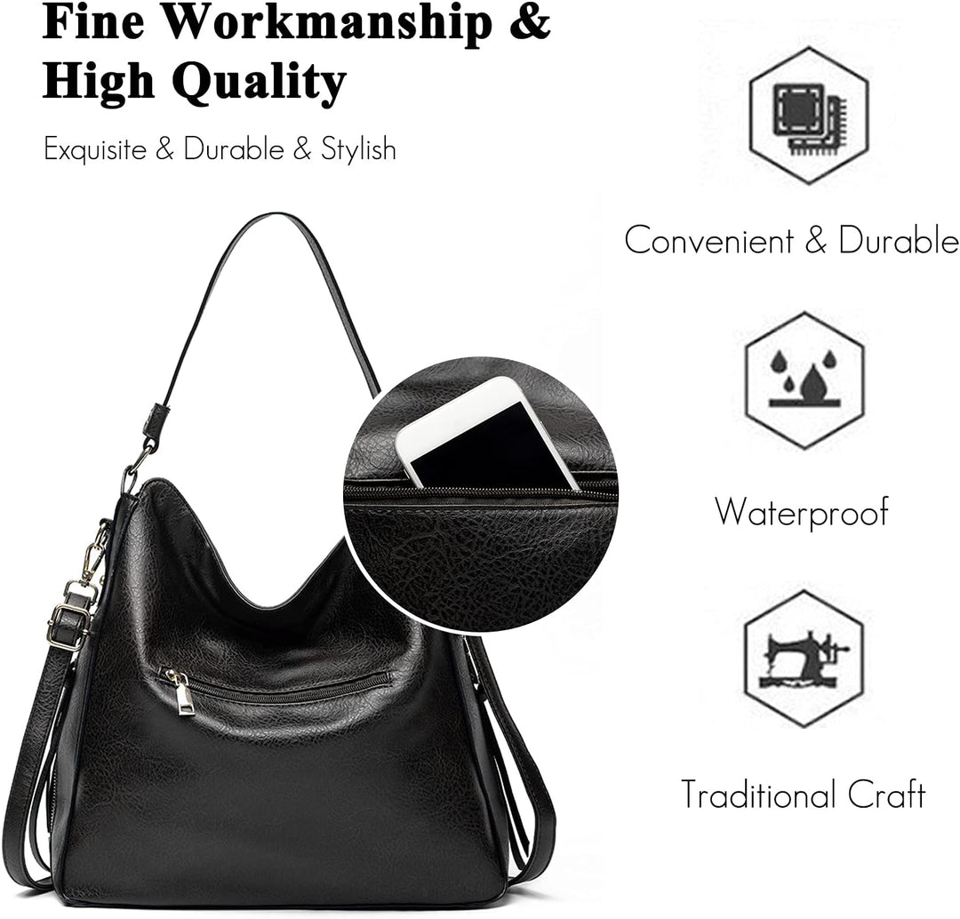 FANDARE Damen Handtasche Frauen Umhängetaschen Schultertasche PU Leder Tote Beutel Schultertasche fü