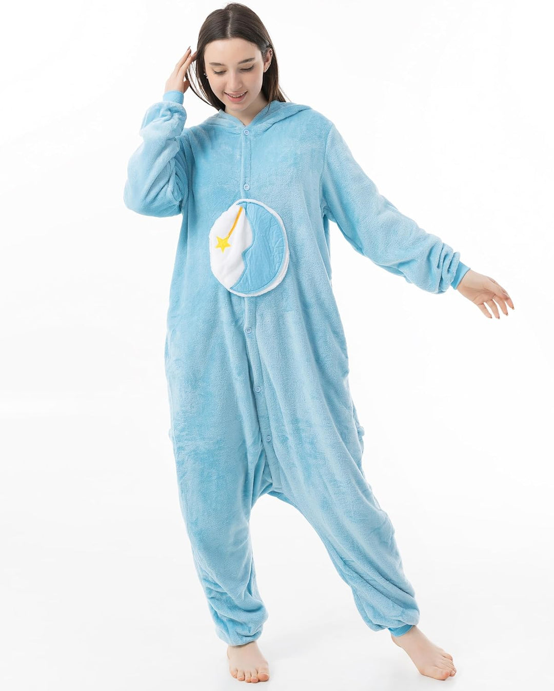 Katara 1744 - Glücksbärchi Onesie Kostüm, Schläfchen-Bärchi, Party, Karnevals-Kostüm, Verkleidung zu