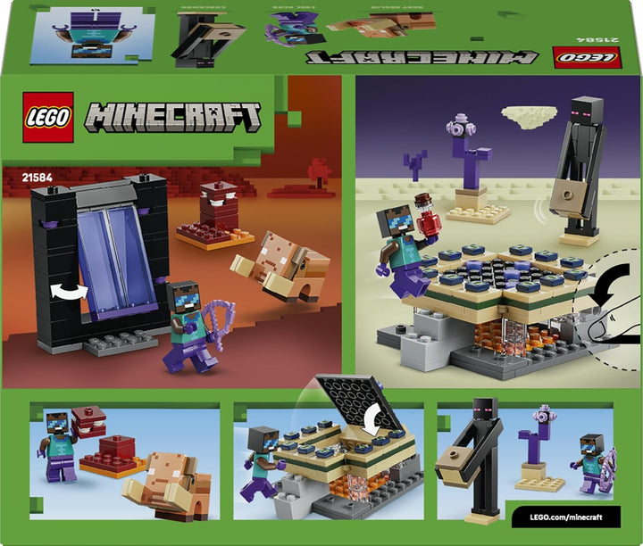 LEGO Minecraft Reise durch Nether und Endportal - Kinder Spielzeug mit Helden, Enderman und Baby Hog