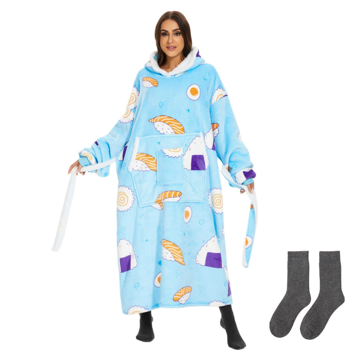 Oversized Hoodie Decke Damen，Verlängern Decken Hoodie,Extra Dick und Warm Deckenpullover，Blanket Hoo