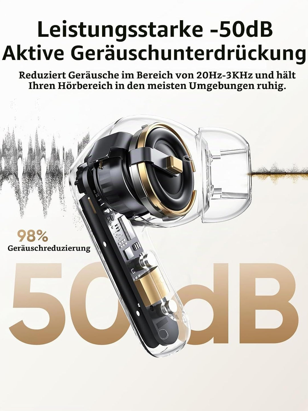 QCY Melobuds N20 In Ear Kopfhörer Bluetooth Noise Cancelling,Bluetooth kopfhörer mit -50dB Adaptive