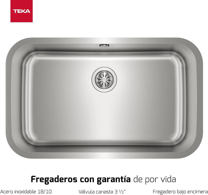 FREGADERO BE - 74.43 Fregadero BE inox cubeta, 200mm, Mueble 90