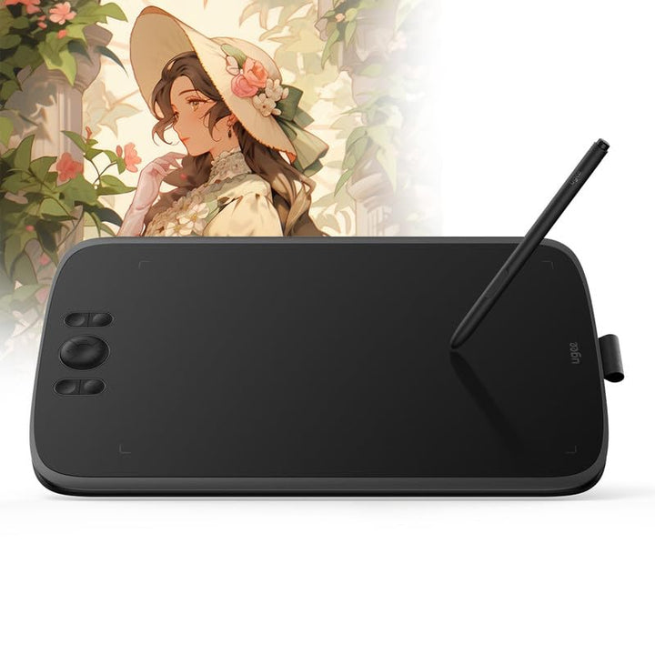 ugee M808 10x6,25 Zoll grosses Grafiktablett für PC,Zeichentablett mit 8 Shortcut-Tasten, batterielo