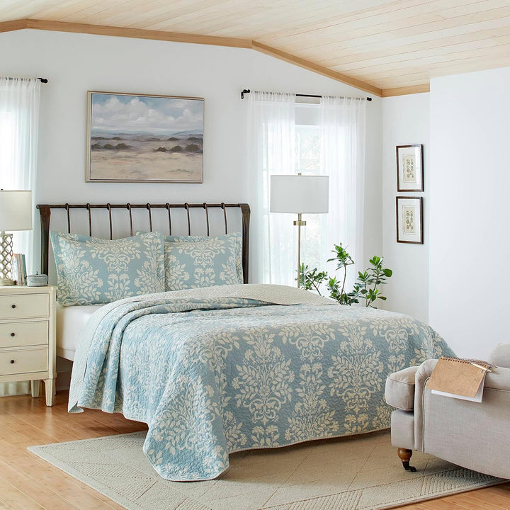 Laura Ashley Rowland Collection Bettwäsche-Set, 100% Baumwolle, wendbar, für alle Jahreszeiten, mit