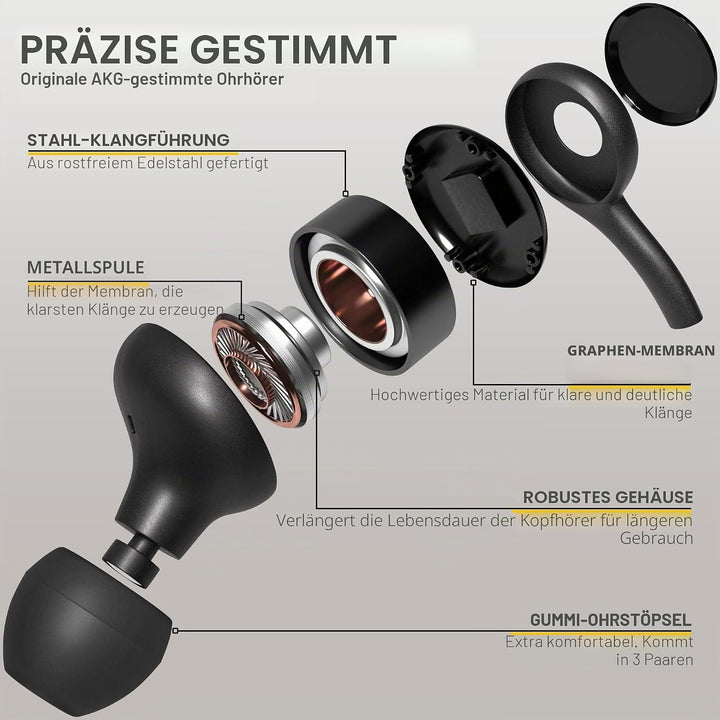 ElloGear Stereo-Ohrhörer für Samsung Galaxy S10, S10E Plus, Erstausrüster, kabelgebunden, entworfen