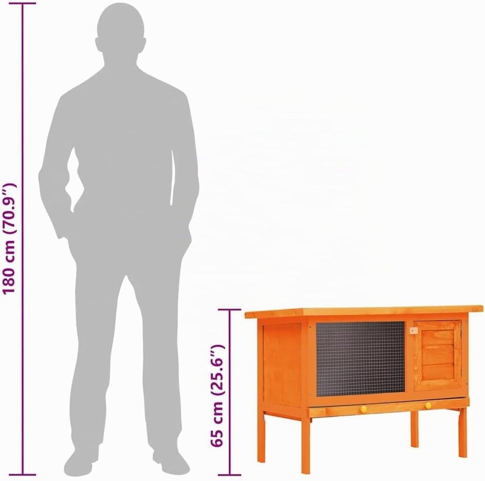 vidaXL Holz Kaninchenstall 1 Ebene Hasenstall Kleintierstall Kaninchenkäfig Messingfarben, Messingfa