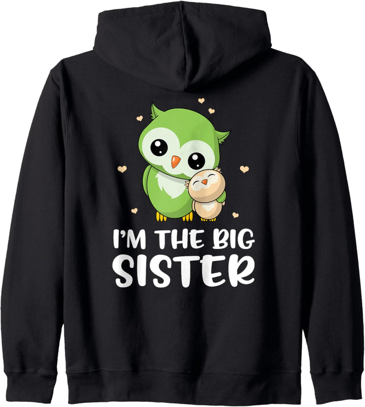 Ich bin die grosse Schwester Niedliche Eulen Eule Geschwister Kapuzenjacke