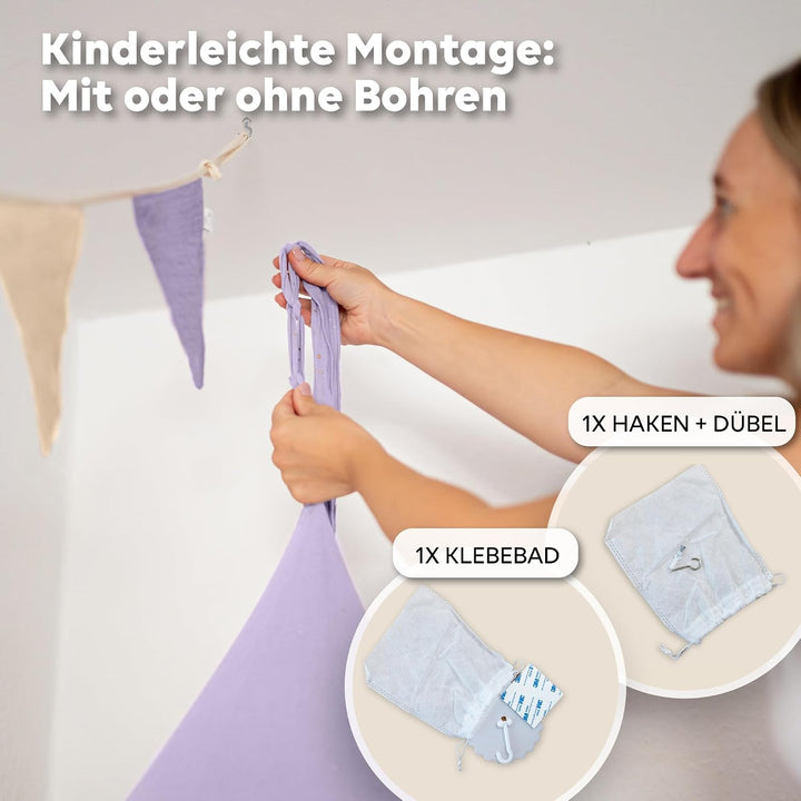 lilimaus Baldachin Kinderzimmer [in 12 Farben] - Betthimmel aus 100% Baumwolle Musselin Handmade für