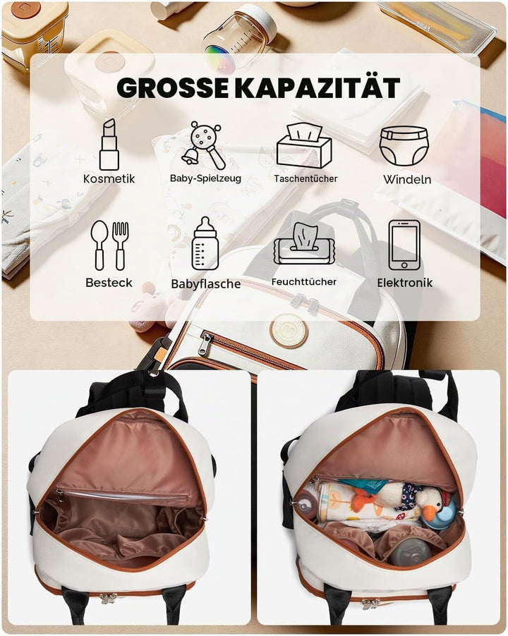 Miss Lulu Baby Wickelrucksack Gross Reiserucksack für Mama und Papa mit Kinderwagengurte Isolierter