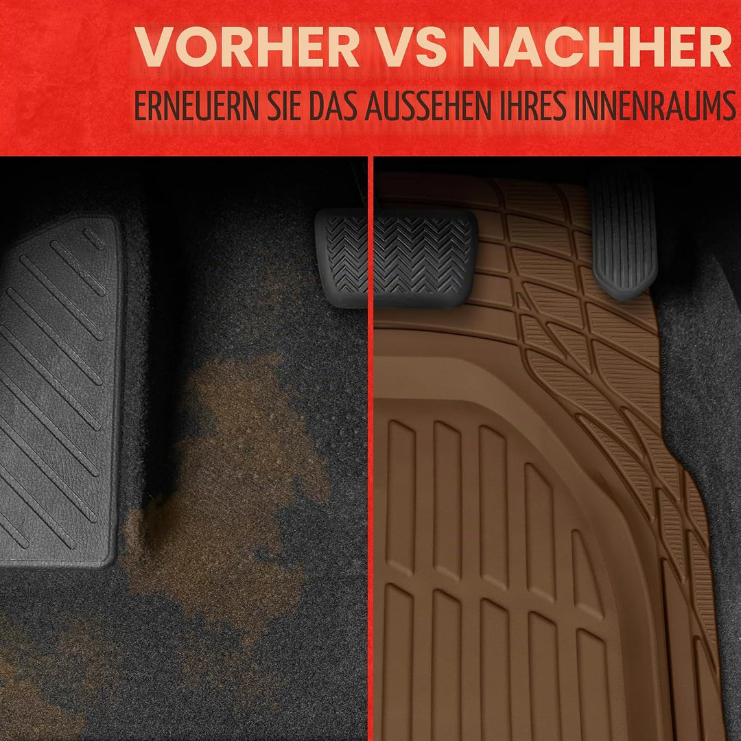 Motor Trend OF-923-BW FlexTough Contour Liners-Deep Dish Heavy Duty Gummi-Fussmatten für Auto, SUV,