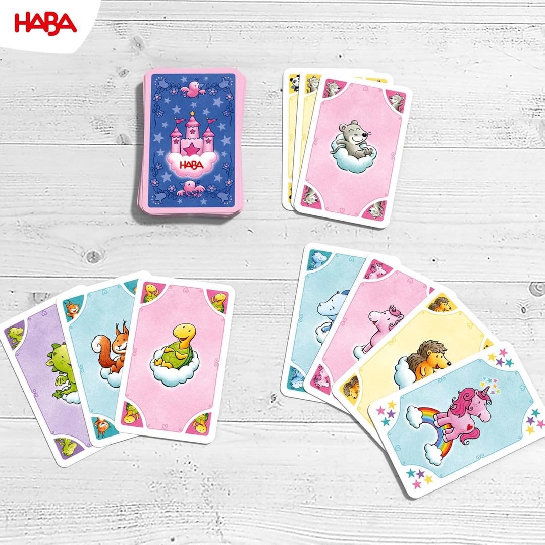 HABA Einhorn Glitzerglück Spielesammlung – 9 in 1 Spiele Set: Würfel-, Brett- & Kartenspiele für Kin