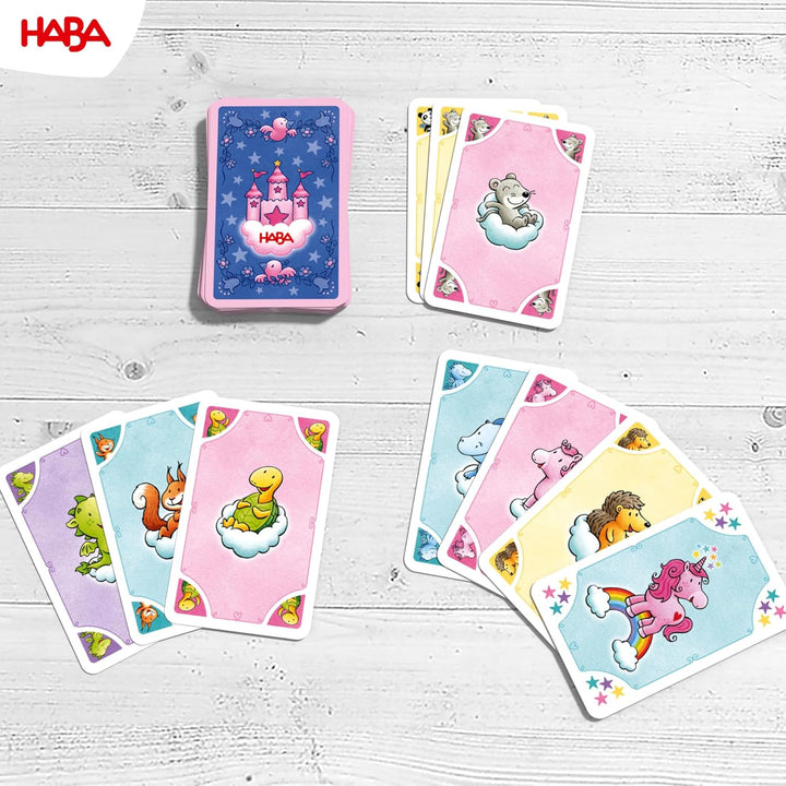 HABA Einhorn Glitzerglück Spielesammlung – 9 in 1 Spiele Set: Würfel-, Brett- & Kartenspiele für Kin