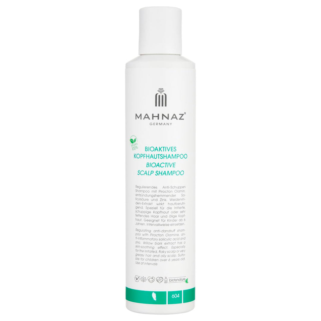 MAHNAZ® Bioaktives Kopfhautshampoo, gegen Schuppen, Juckreiz und fettige Kopfhaut, sanft &amp; wirksam,