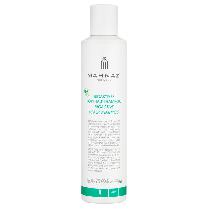 MAHNAZ® Bioaktives Kopfhautshampoo, gegen Schuppen, Juckreiz und fettige Kopfhaut, sanft &amp; wirksam,