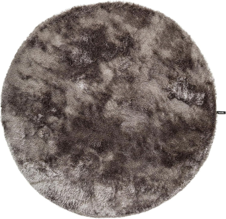 benuta Shaggy Hochflor Teppich Whisper Durchmesser 80 cm rund, Kunstfaser, Grau Rund Grau 80 cm rund