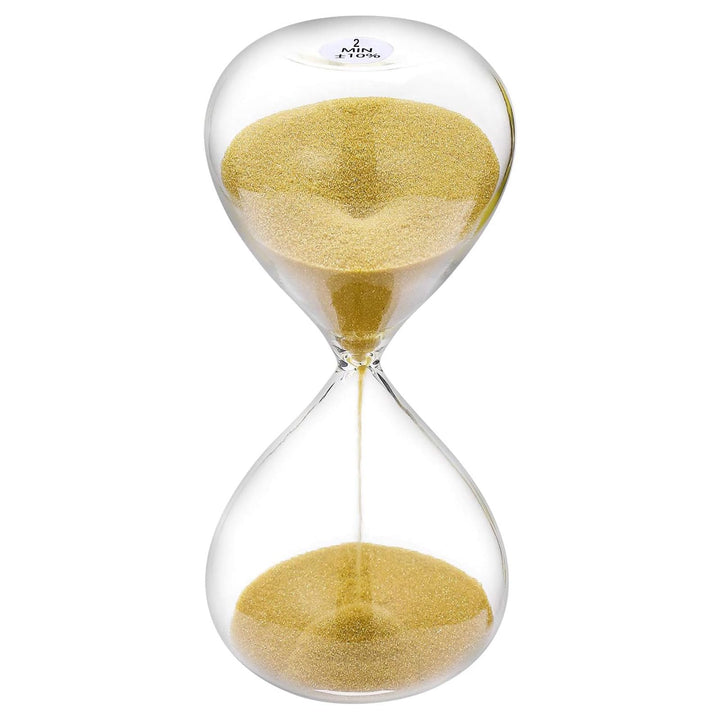 SuLiao Sanduhr 2 Minute - Gold Hourglass Sand Timer, Gross Glas Sandglas für Kinder, Klassenzimmer,