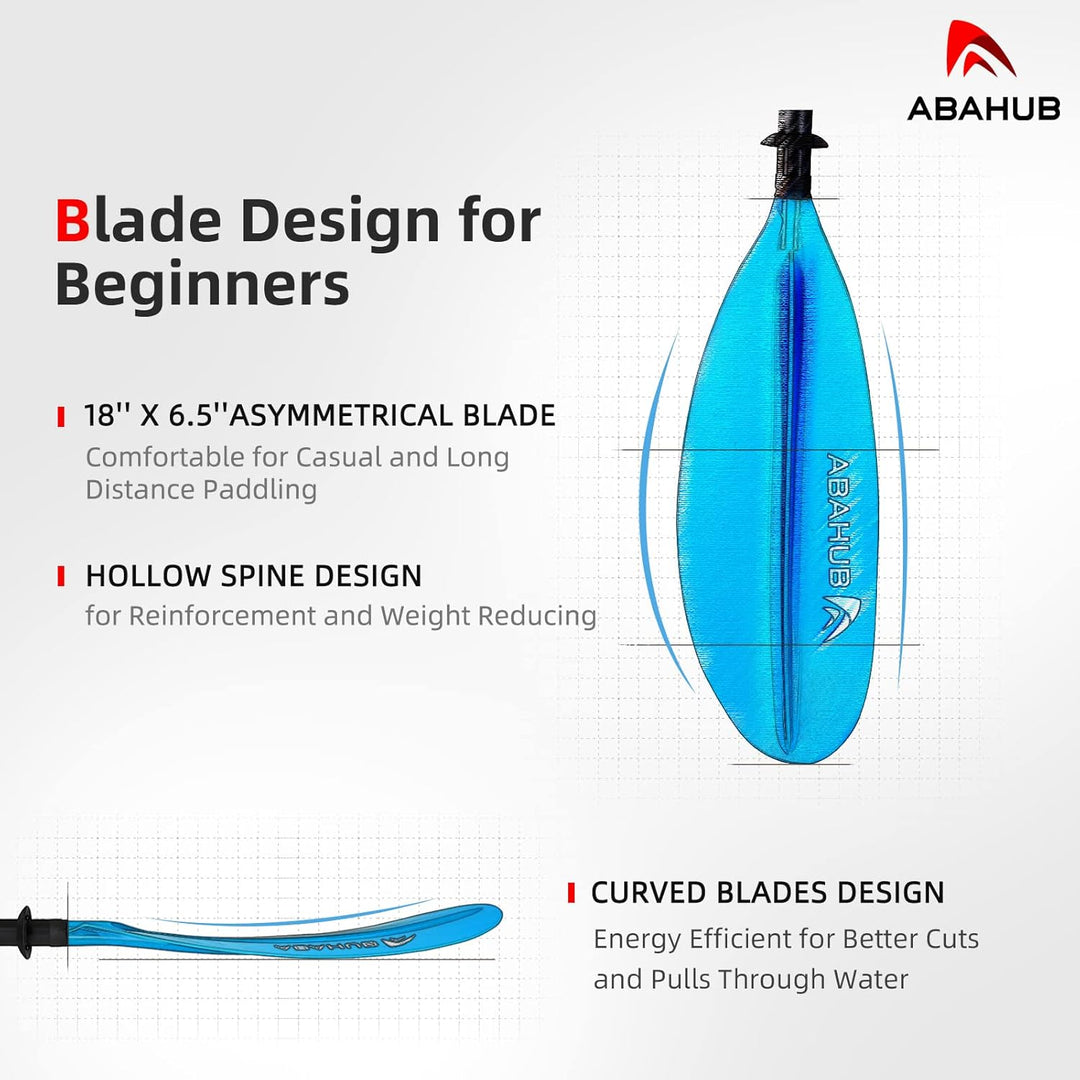 Abahub 218/230/241cm Kajak Paddel Aluminium Doppelpaddel mit Paddelleine für Kajakfahren Ruderboot K