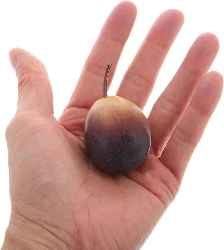 Yardwe 6 Stück Künstliche Pflaumen Lebensechte Deko Früchte für Vasen Tischdekoration und Raumgestal