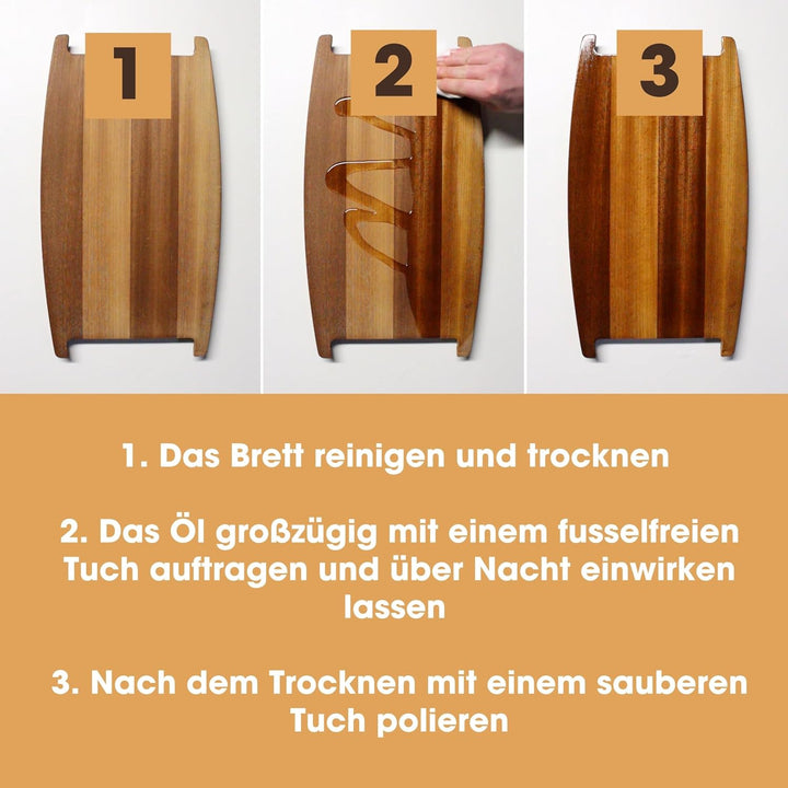 Furniture Clinic -Schneidebrett-Pflegeset, zum Reinigen, Pflegen und Schützen - Enthält: 250 ml Schn