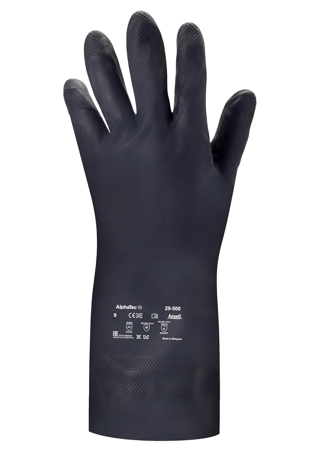 Ansell AlphaTec 29-500 Neoprenhandschuhe, Chemikalien- und Flüssigkeitsschutz, Schwarz, Grösse 10 (1