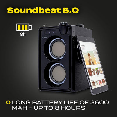 Overmax Soundbeat 5.0 Bluetooth-Lautsprecher, USB, SD, AUX Radio, 20 W, Karaoke-Funktion, Wiedergabe