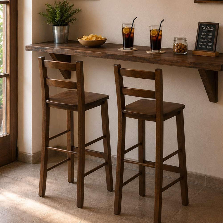 Ok Affarefatto Maddaloni Hocker aus Massivholz für Pub Pizzeria Casa H 67 cm vom Erde neu montiert