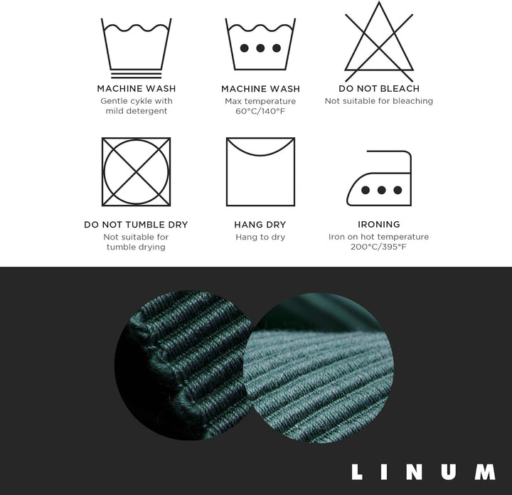 LINUM Uni 4-er Pack Tischsets 35x46 cm, 100% Gerippte Baumwolle, Abwaschbar, Burgunderrot