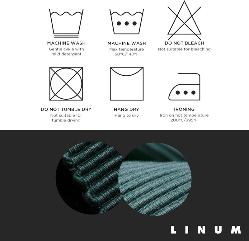 LINUM Uni 4-er Pack Tischsets 35x46 cm, 100% Gerippte Baumwolle, Abwaschbar, Burgunderrot