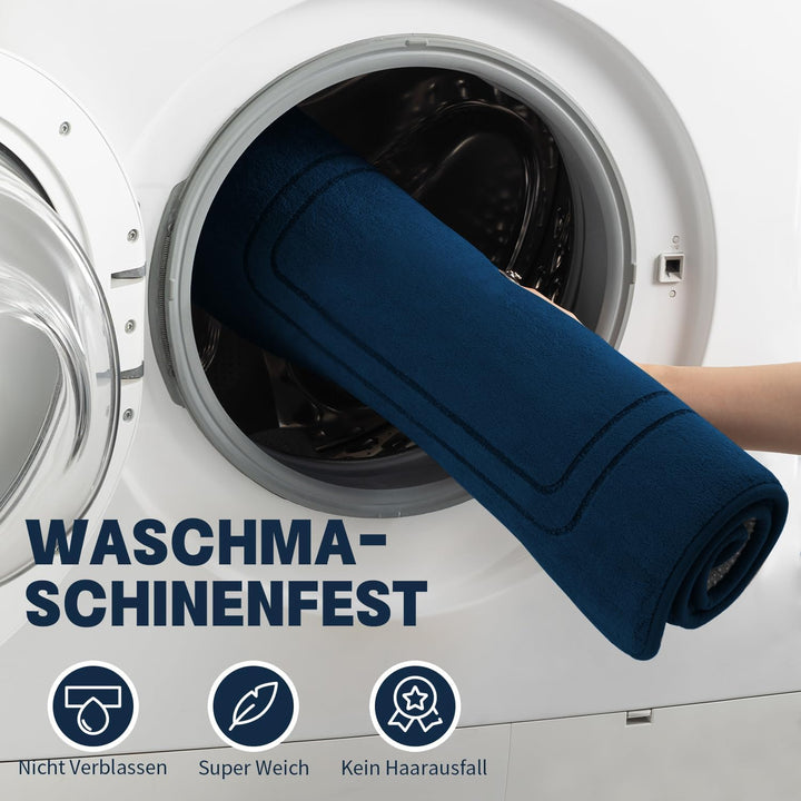 chakme Badezimmerteppich Set，Badteppich rutschfest Waschbar Badvorleger Set 5 Teilig，Weiche Memory-S