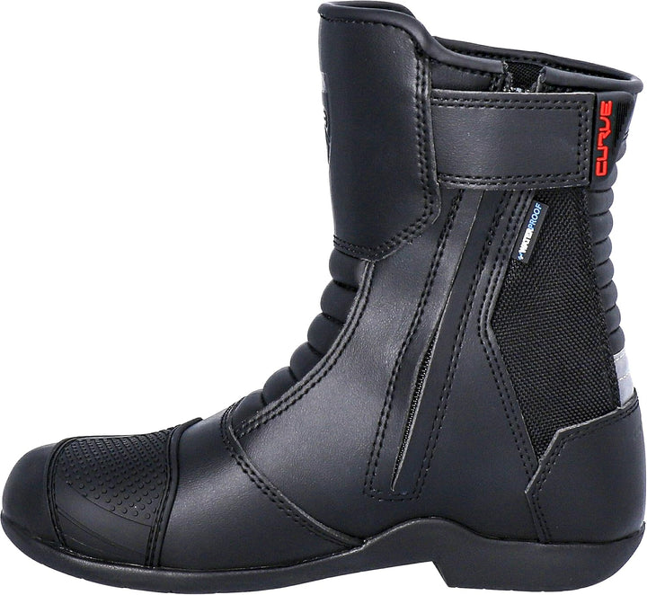 CURVE Magnes WP Motorradstiefel Schwarz, für Männer und Frauen, Mikrofaser, urban, Knöchel- und Fers