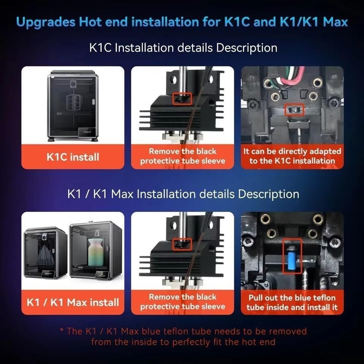 für Creality K1 Hotend Kit K1 Max 3D Drucker Extruder K1C Hot End Kit mit All in One Kupfer Titan Qu