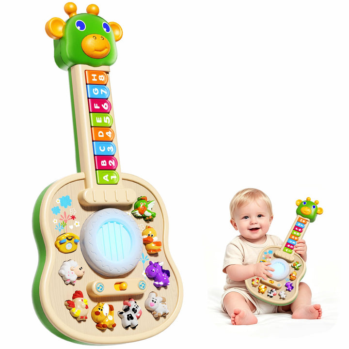 Kinder Gitarre als Spielzeug ab 1 Jahr Junge,Baby Musikspielzeug mit Licht und Sound,Musikinstrument