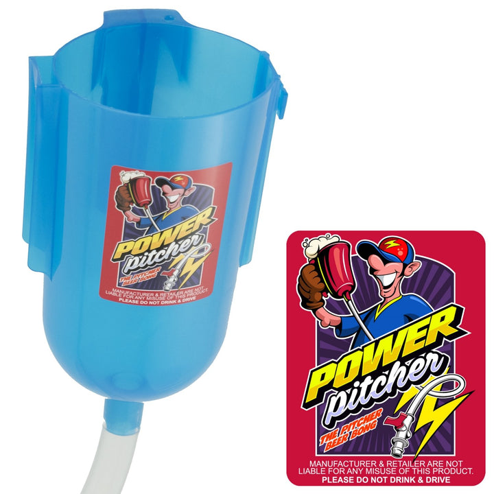 POWER PITCHER Bier-Bong | Premium Party Bier-Trichter | 2 Liter | mit Griff | inkl NEUES Ventil | Be