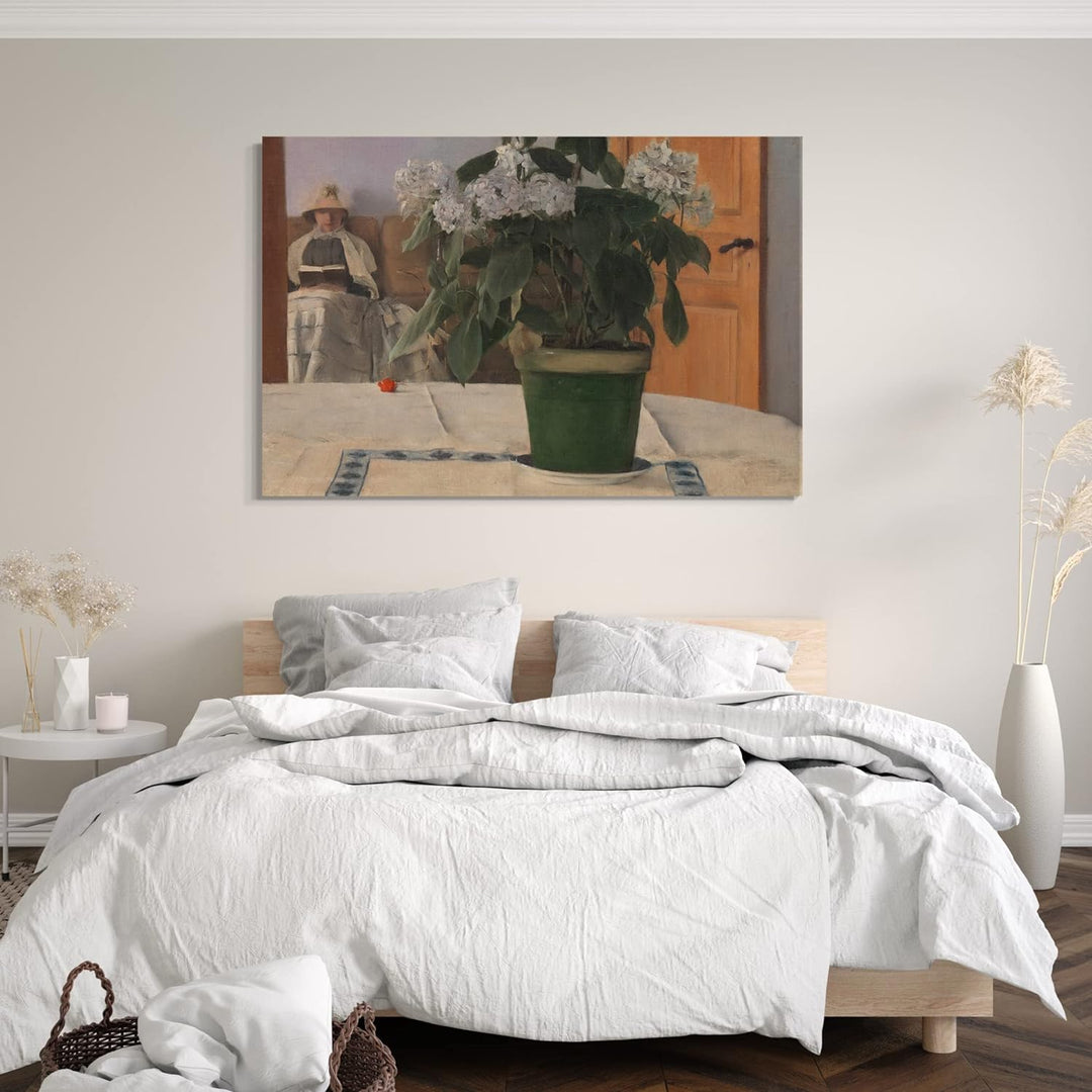 Printed Paintings Leinwand (100x70cm): Fernand Khnopff - Hortensien 100x70 cm, 100x70 cm