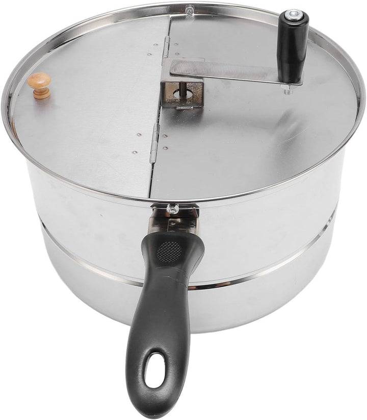 Koper Popcorn Popper, Edelstahl -Popcornhersteller mit Handkurbel, Popcorn -Topf für Gas, Herd, Indu