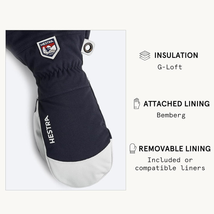 HESTRA Herren-Armee-Heli-Ski-Handschuhe aus Leder 7 navy, 7 navy