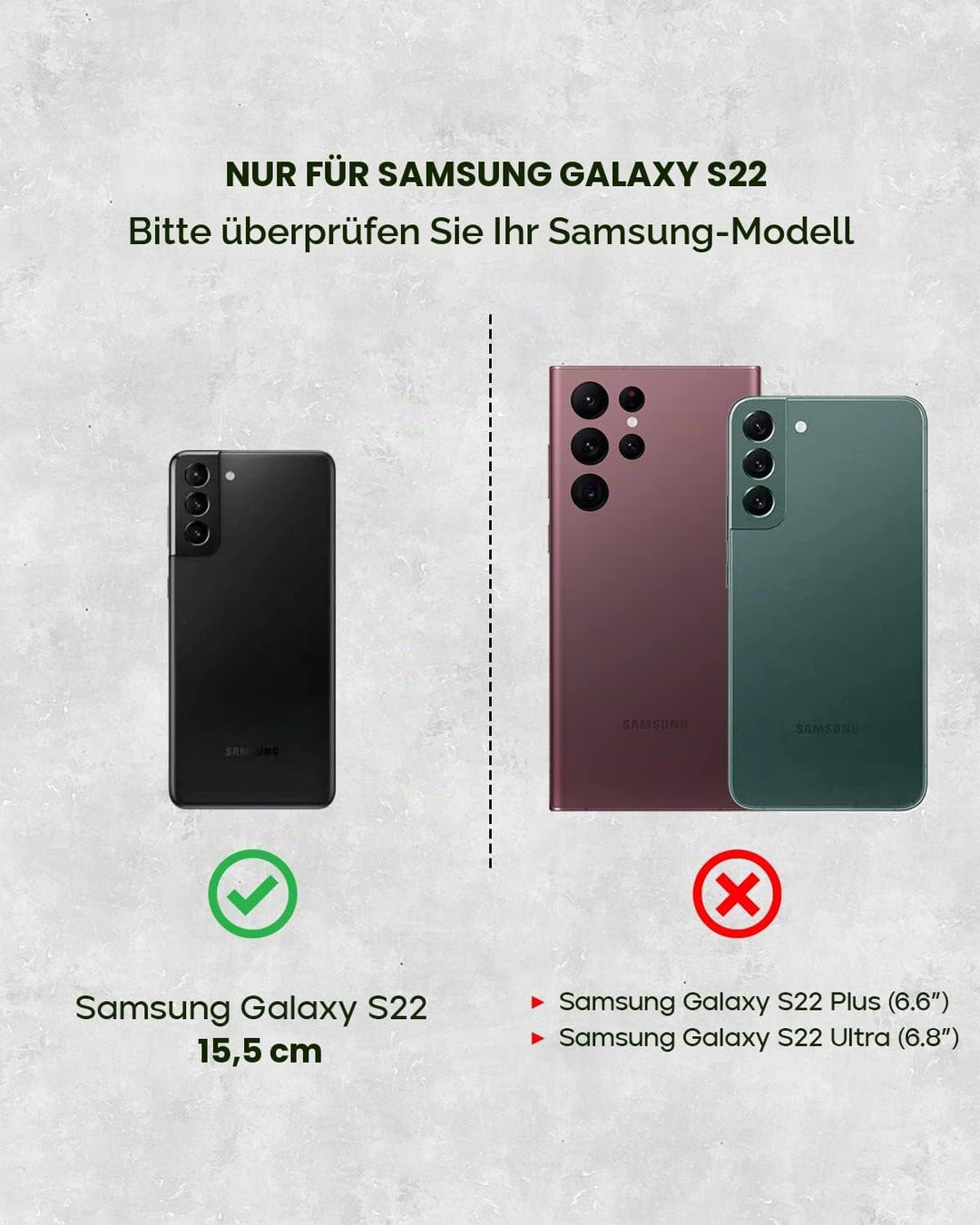 Porter Riley - Lederhülle für Samsung Galaxy S22. Premium Echtleder Standhülle/Cover/Brieftasche (Pu