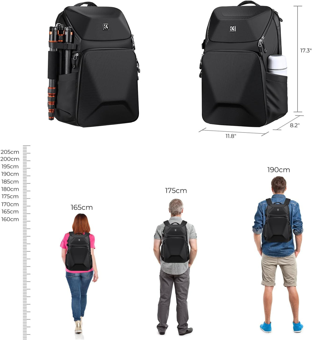 K&F CONCEPT Kamerarucksack, Fotorucksack Wasserdicht Spiegelreflex DSLR Camera Bag für Spiegelreflex