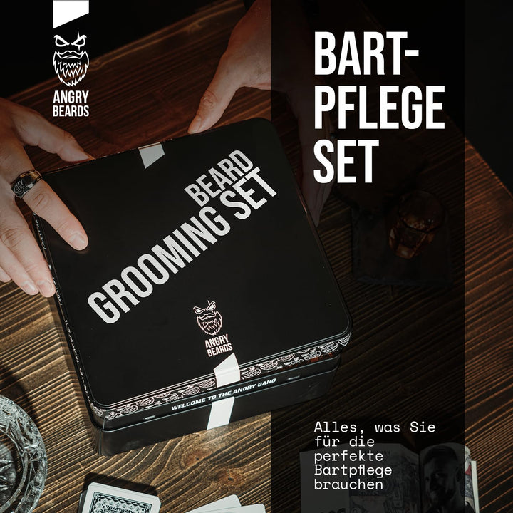 Angry Beards Bartpflege Set | Komplettes Pflegeset für Bartwachstum & Styling | Enthält Bartöl, Bart