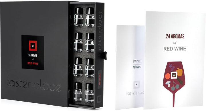 TASTERPLACE 24 Rotwein aromen, Aroma Set, Englisch, für Sommeliers, Tasting Tool