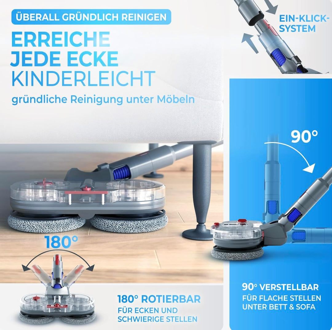 Weidenbach Wischaufsatz für Dyson V7/V8/V10/V11/V15/Gen5 - elektrisch Staubsauger - Wischmop Aufsatz